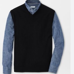 Peter Millar Autumn Crest V-Neck Vest - Black